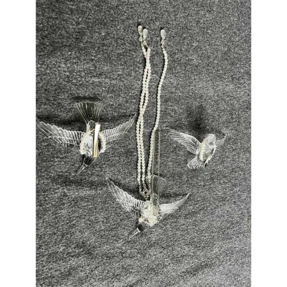 Women headwear‎ fringe bridal wedding dress hair accessories magpie set